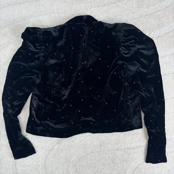 Ulla Johnson Black Velvet Polka Dot Blazer - Picture 4 of 4